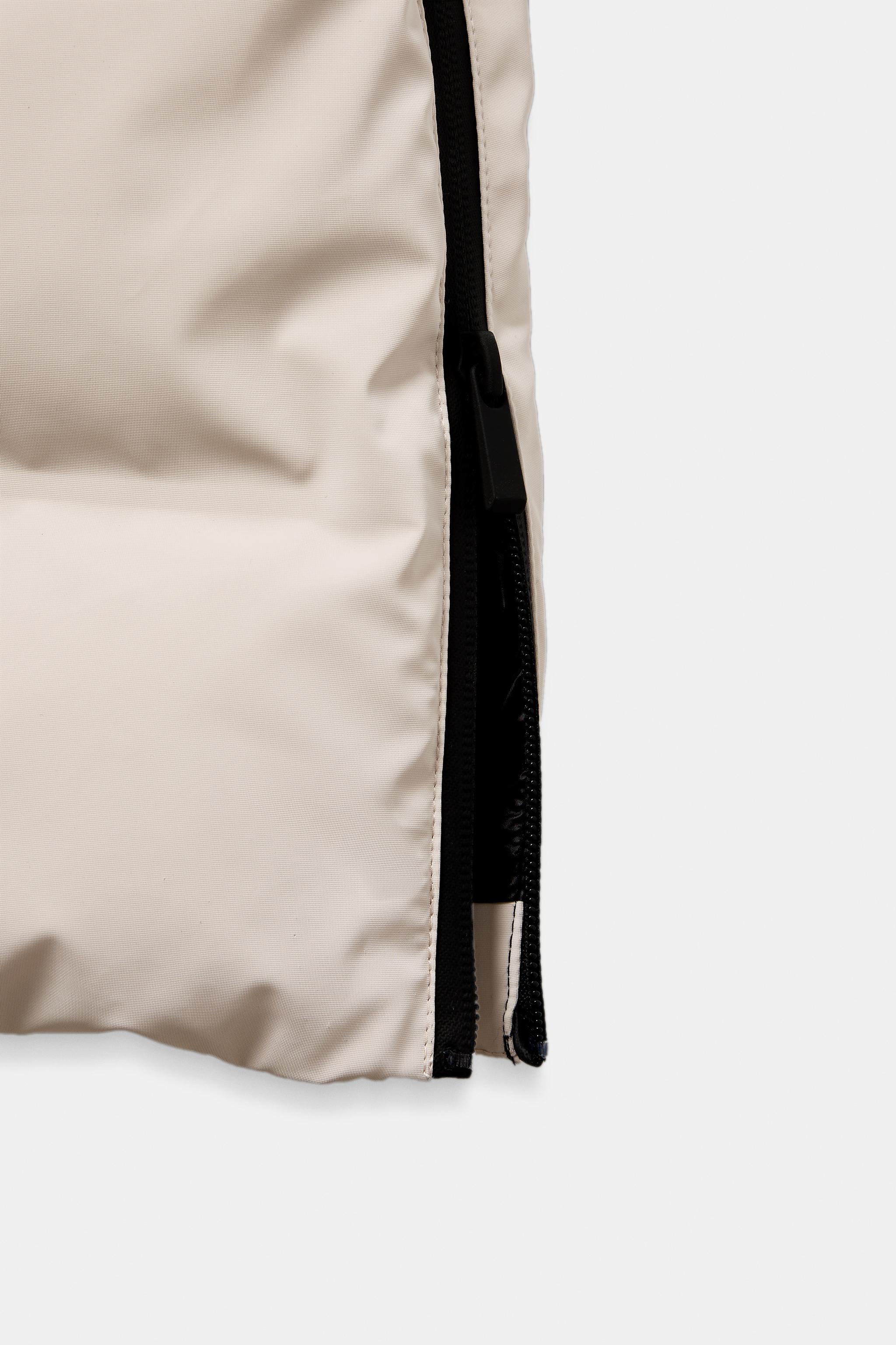 ANORAK LONG EFFET GOMME À CAPUCHE COUPE-VENT